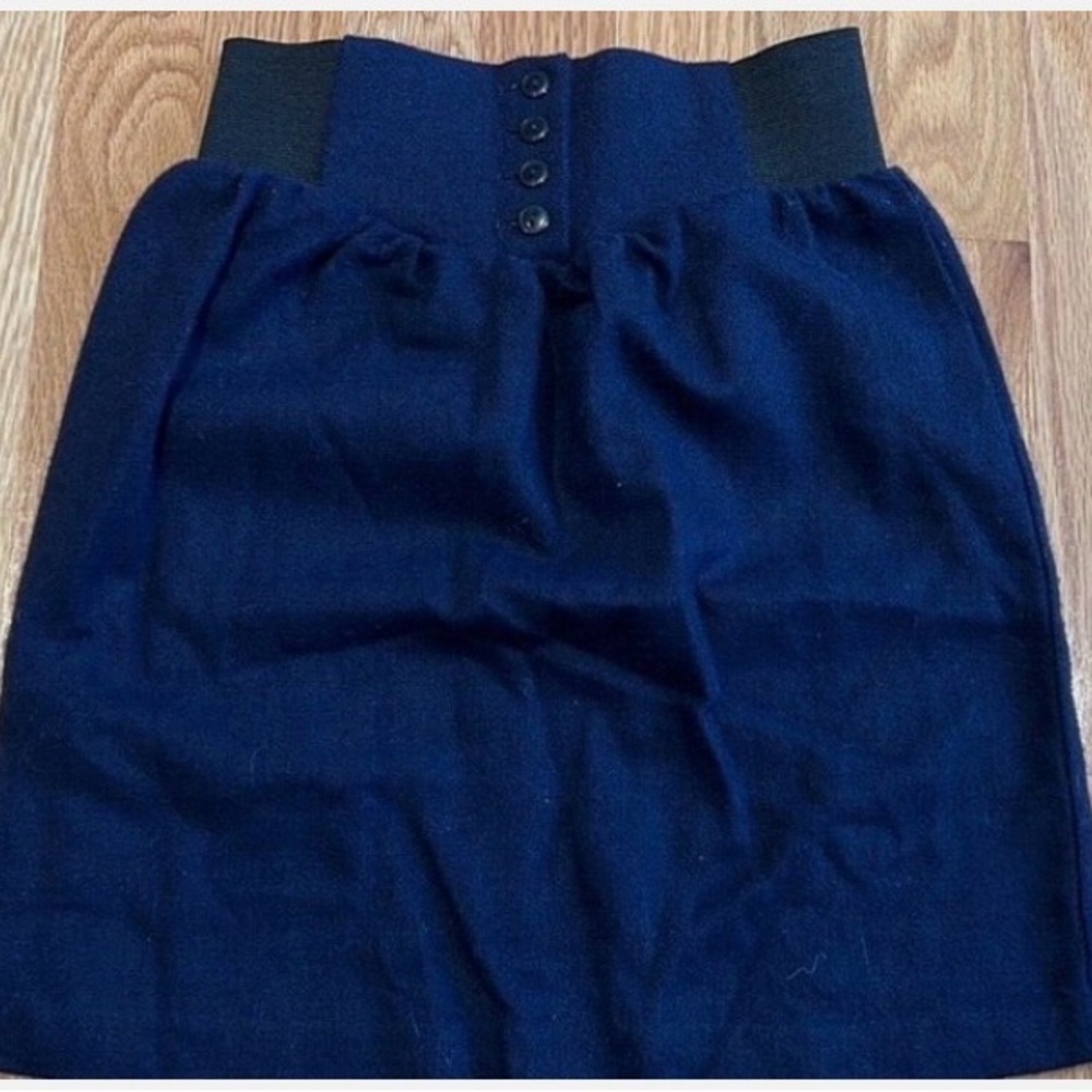Vintage RUSS for girls Elegant Navy Blue wool Skirt size 4